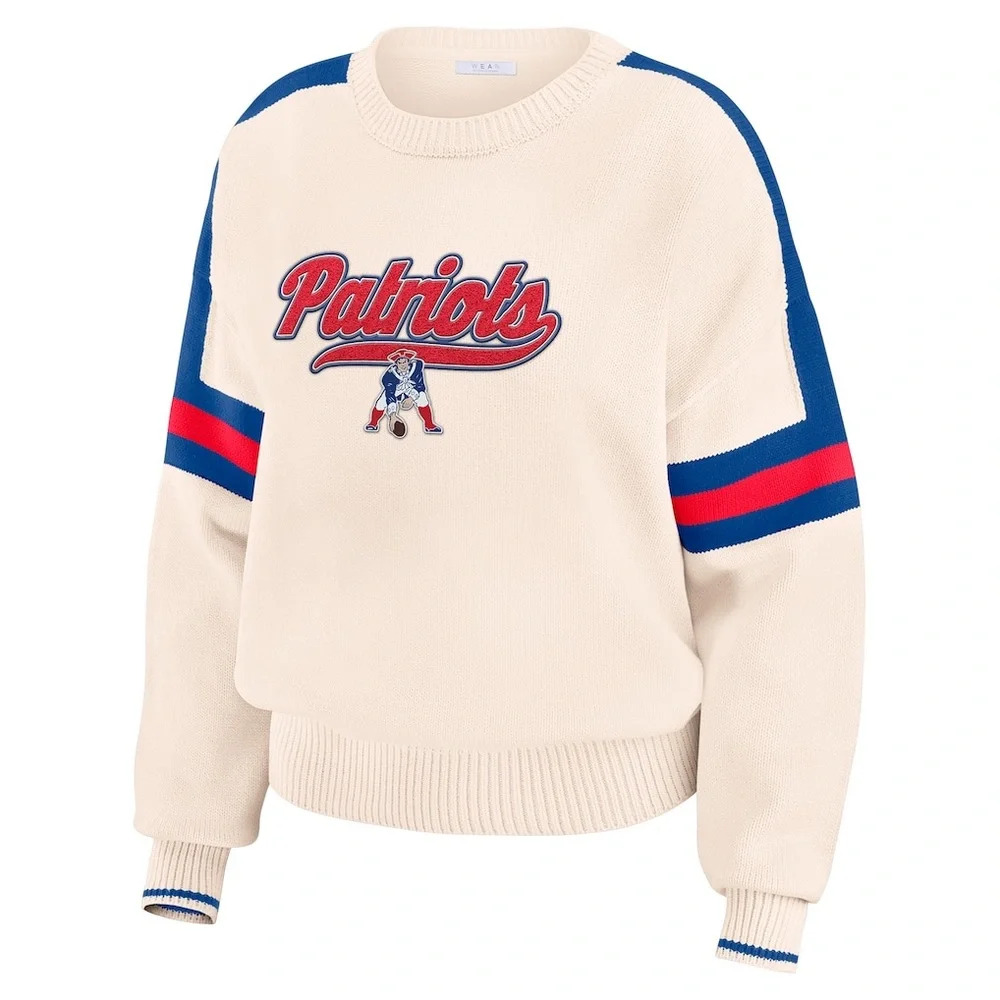 Women's WEAR by Erin Andrews Cream
New England Patriots Stripe Sweater Sz M NWT - Picture 1 of 9